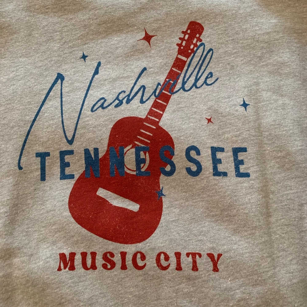Gray Nashville Music City Crewneck Sweatshirt